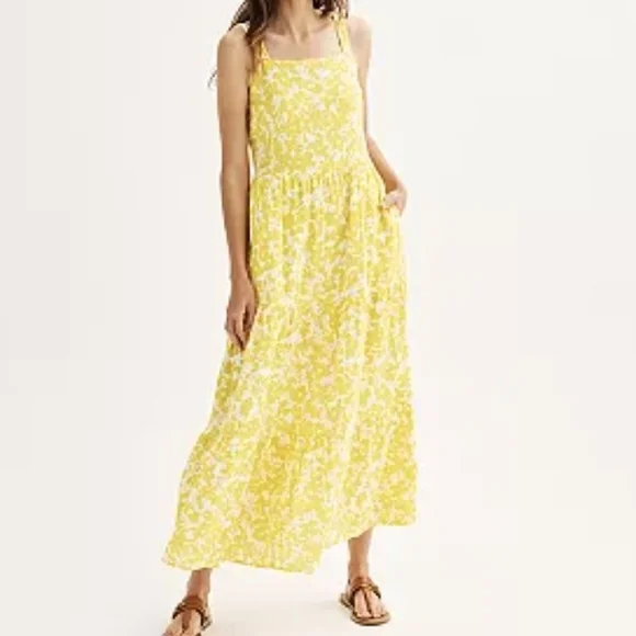 Yellow Floral Maxi Dress - Picture 1 of 12